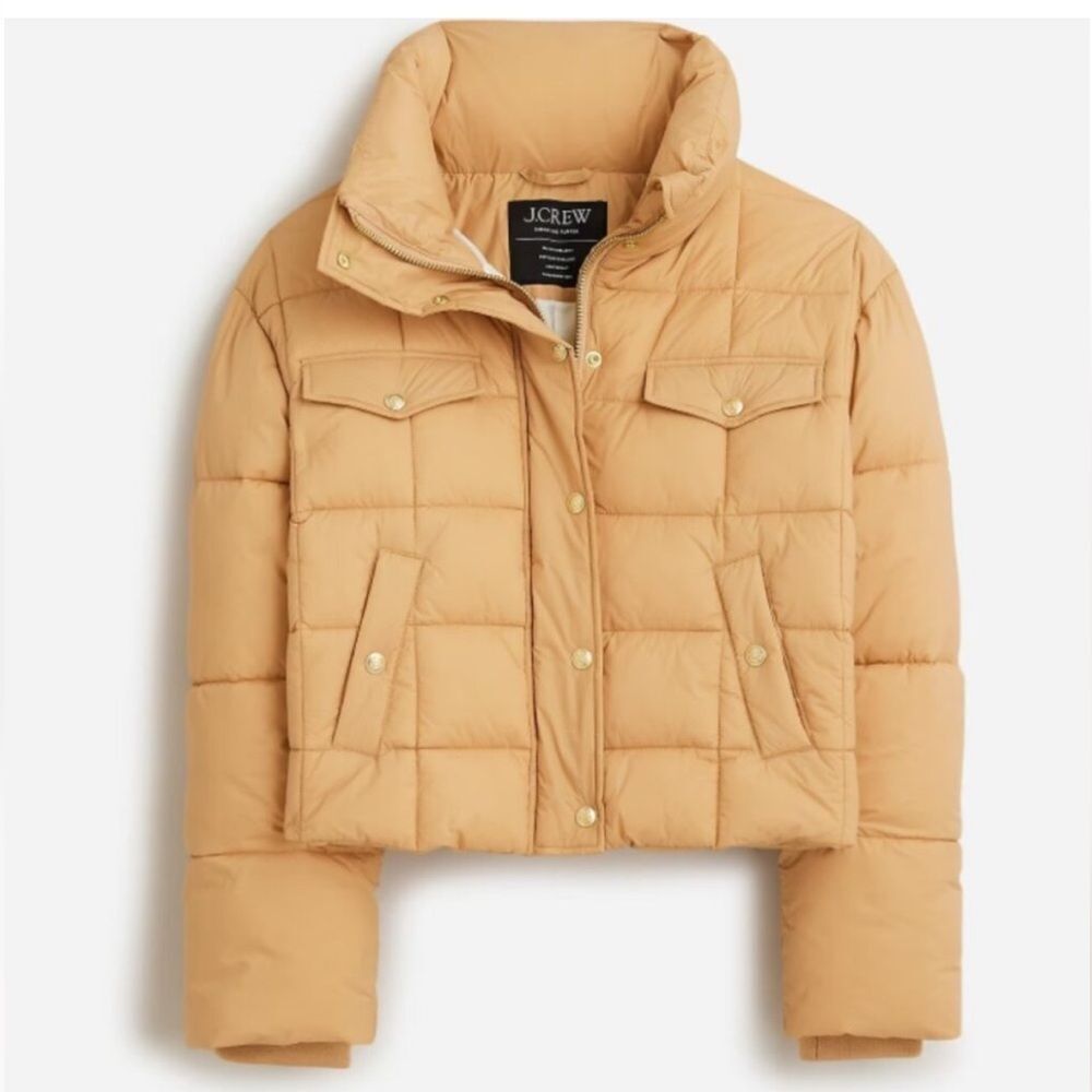 J.Crew Cropped puffer jacket with PrimaLoft Large